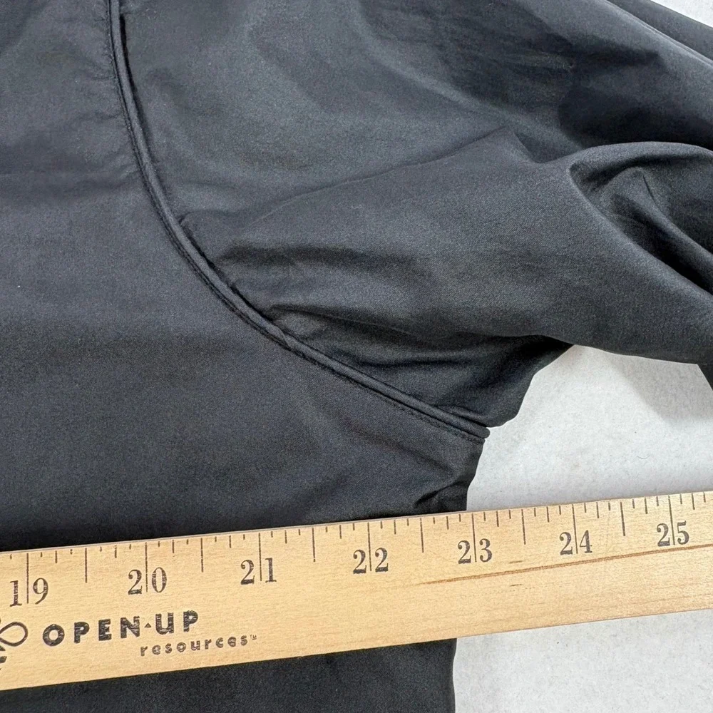 VTG Y2K 90s‎ Nike Mens M Full Zip Hooded Windbreaker Jacket Black Swoosh Street